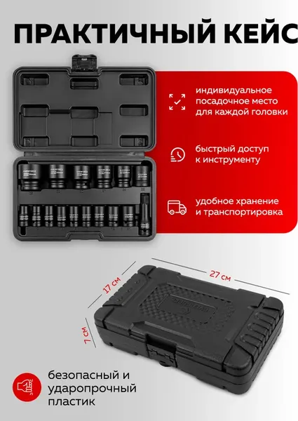 Изображение товара Набор головок слесарных Everforce EF-4177-5MPB (65465)