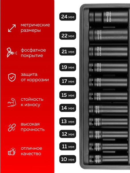 Изображение товара Набор головок слесарных Everforce EF-4117-5MPB (65468)
