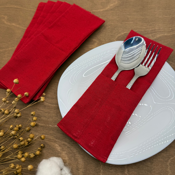 Изображение товара Конверт для столовых приборов ОМурМебель Конверты (6шт, красный)