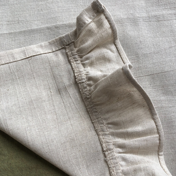 Изображение товара Набор сервировочных салфеток ОМурМебель 50x35см с рюшами (2шт, серый)