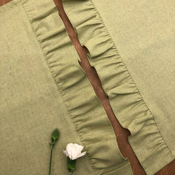 Изображение товара Сервировочная салфетка ОМурМебель 50x35см с рюшами (2шт, зеленый)