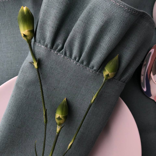 Изображение товара Набор сервировочных салфеток ОМурМебель 50x35см с рюшами (2шт, синий)