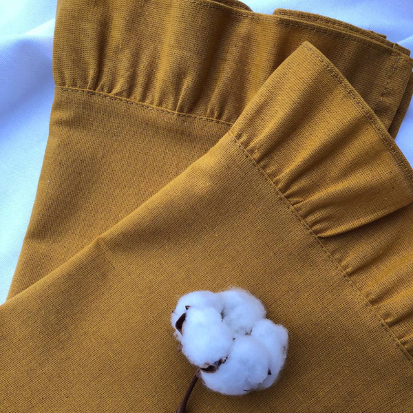 Изображение товара Набор сервировочных салфеток ОМурМебель 50x35см с рюшами (2шт, горчичный)