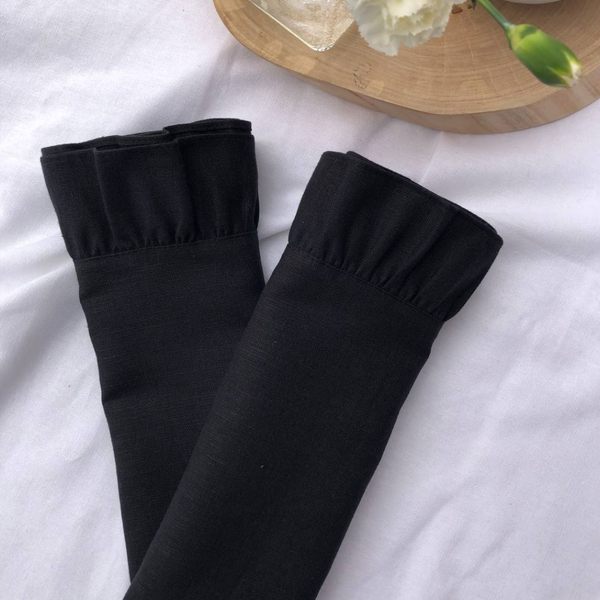 Изображение товара Набор сервировочных салфеток ОМурМебель 50x35см с рюшами (2шт, черный)