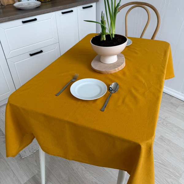 Изображение товара Скатерть ОМурМебель 150x120см прямоугольная (горчичный)