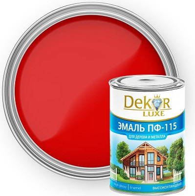 Изображение товара Эмаль Dekor ПФ-115 (400г, красный)
