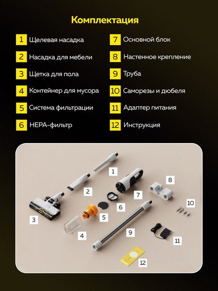 Изображение товара Вертикальный пылесос Deerma DEM-T10W