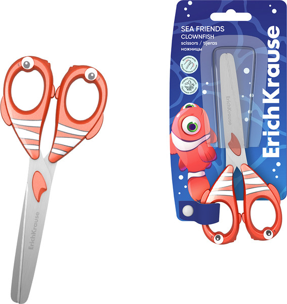 Изображение товара Ножницы канцелярские Erich Krause Sea Friends Clownfish / 60869 (оранжевый)