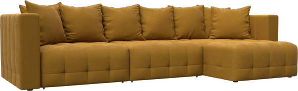 Изображение товара Диван угловой Лига Диванов Лига-052 НПБ Лонг угол универсальный / 128830 (велюр Brut 10 желтый)