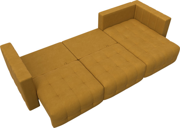 Изображение товара Диван угловой Лига Диванов Лига-052 НПБ Лонг угол универсальный / 128830 (велюр Brut 10 желтый)