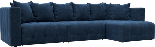 Изображение товара Диван угловой Лига Диванов Лига-052 НПБ Лонг угол универсальный / 128833 (велюр Brut 11 синий)