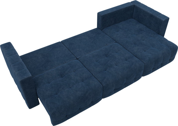 Изображение товара Диван угловой Лига Диванов Лига-052 НПБ Лонг угол универсальный / 128833 (велюр Brut 11 синий)