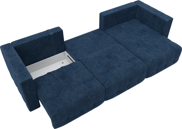 Изображение товара Диван угловой Лига Диванов Лига-052 НПБ Лонг угол универсальный / 128833 (велюр Brut 11 синий)
