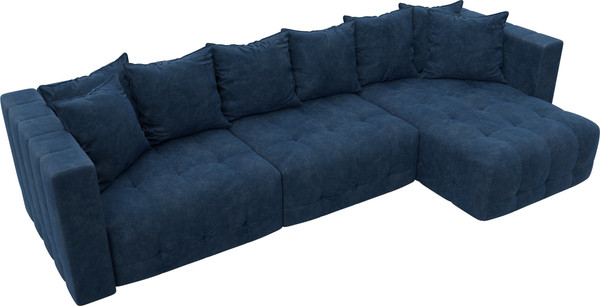 Изображение товара Диван угловой Лига Диванов Лига-052 НПБ Лонг угол универсальный / 128833 (велюр Brut 11 синий)