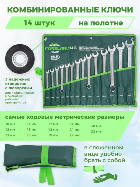 Изображение товара Набор ключей Forsland 5141P (55046)