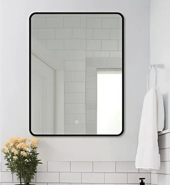 Изображение товара Зеркало Дабл-Ю Бангкок Black 80x60 / BNK80X60BL (с подсветкой, антизапотевание)