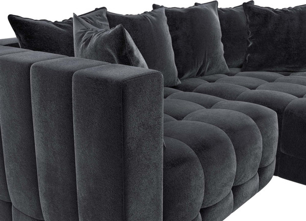 Изображение товара Диван угловой Лига Диванов Лига-052 НПБ угол универсальный / 128800 (велюр Tower 11 темно-серый)