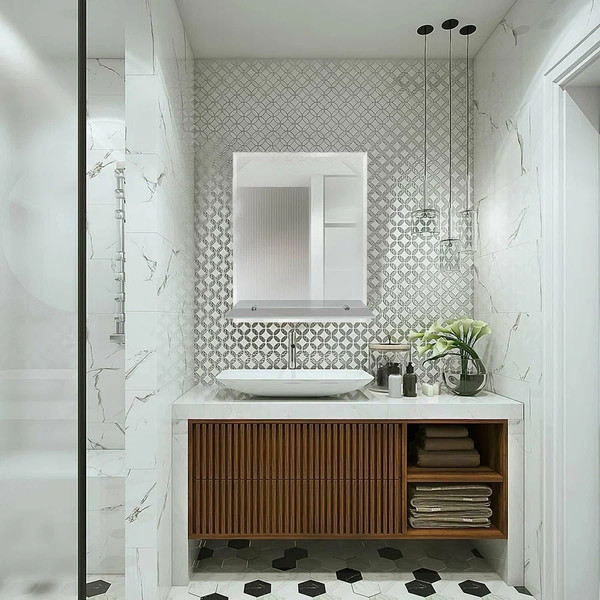 Изображение товара Зеркало Дабл-Ю С полкой 50x60 / ZRP50X60 (фацет)