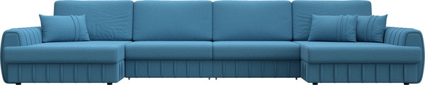 Изображение товара Диван П-образный Лига Диванов Лига-057 НПБ Лонг / 129324 (рогожка Амур 10 голубой)