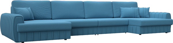 Изображение товара Диван П-образный Лига Диванов Лига-057 НПБ Лонг / 129324 (рогожка Амур 10 голубой)