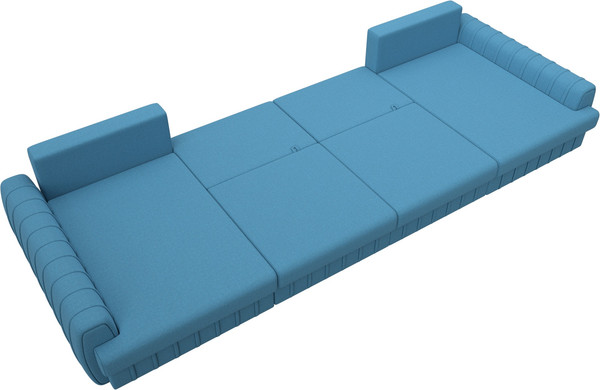 Изображение товара Диван П-образный Лига Диванов Лига-057 НПБ Лонг / 129324 (рогожка Амур 10 голубой)