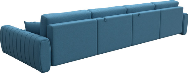 Изображение товара Диван П-образный Лига Диванов Лига-057 НПБ Лонг / 129324 (рогожка Амур 10 голубой)