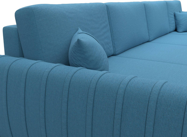 Изображение товара Диван П-образный Лига Диванов Лига-057 НПБ Лонг / 129324 (рогожка Амур 10 голубой)