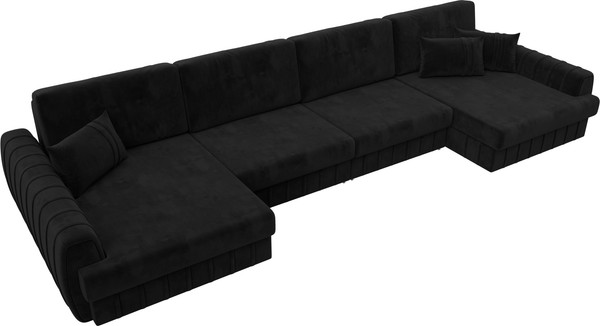 Изображение товара Диван П-образный Лига Диванов Лига-057 НПБ Лонг / 129331 (велюр Seven 35 черный)