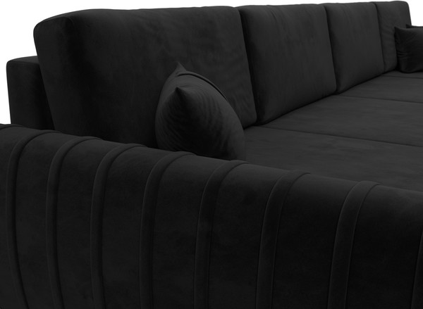 Изображение товара Диван П-образный Лига Диванов Лига-057 НПБ Лонг / 129331 (велюр Seven 35 черный)