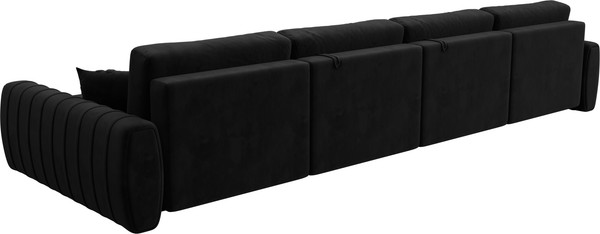 Изображение товара Диван П-образный Лига Диванов Лига-057 НПБ Лонг / 129331 (велюр Seven 35 черный)
