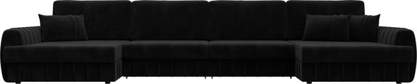 Изображение товара Диван П-образный Лига Диванов Лига-057 НПБ Лонг / 129331 (велюр Seven 35 черный)