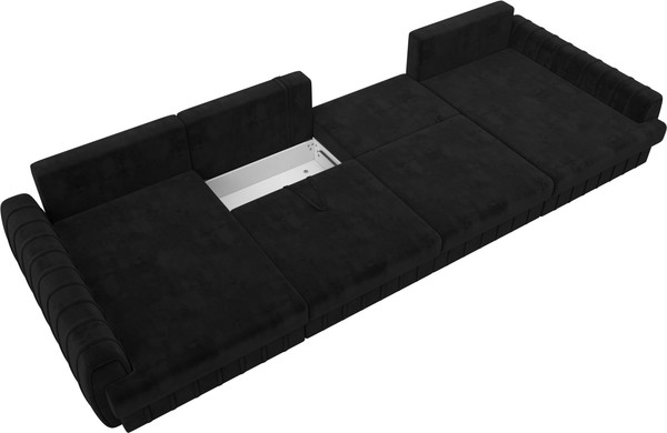 Изображение товара Диван П-образный Лига Диванов Лига-057 НПБ Лонг / 129331 (велюр Seven 35 черный)
