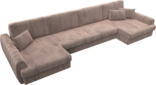 Изображение товара Диван П-образный Лига Диванов Лига-057 НПБ Лонг / 129333 (велюр Tower 05 бежевый)