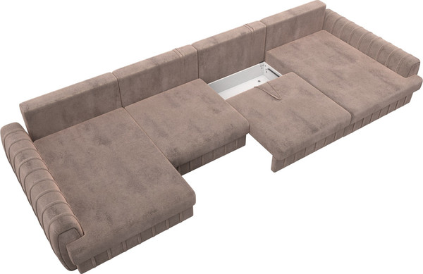 Изображение товара Диван П-образный Лига Диванов Лига-057 НПБ Лонг / 129333 (велюр Tower 05 бежевый)