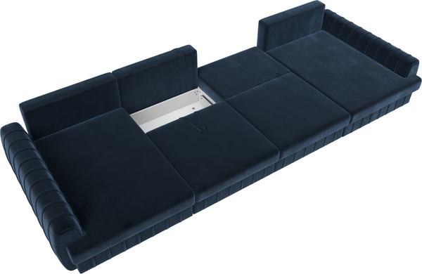 Изображение товара Диван П-образный Лига Диванов Лига-057 НПБ Лонг / 129334 (велюр Tower 13 синий)