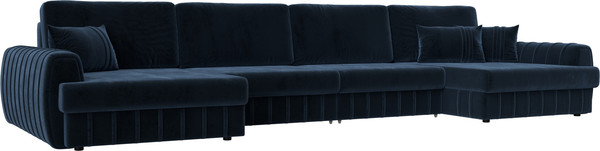 Изображение товара Диван П-образный Лига Диванов Лига-057 НПБ Лонг / 129334 (велюр Tower 13 синий)