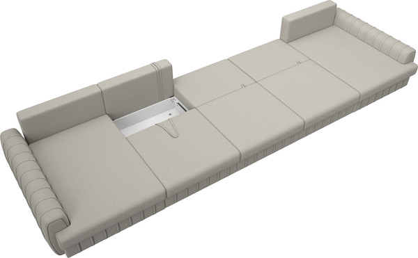 Изображение товара Диван П-образный Лига Диванов Лига-057 НПБ МегаЛонг / 129350 (рогожка Амур 02 бежевый)