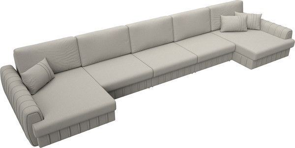 Изображение товара Диван П-образный Лига Диванов Лига-057 НПБ МегаЛонг / 129350 (рогожка Амур 02 бежевый)