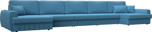 Изображение товара Диван П-образный Лига Диванов Лига-057 НПБ МегаЛонг / 129353 (рогожка Амур 10 голубой)