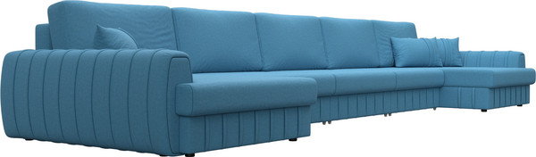 Изображение товара Диван П-образный Лига Диванов Лига-057 НПБ МегаЛонг / 129353 (рогожка Амур 10 голубой)
