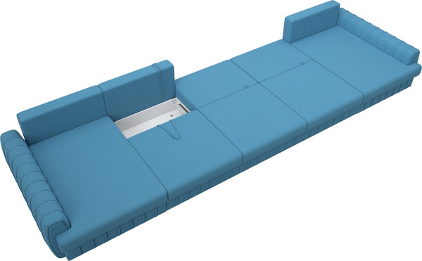 Изображение товара Диван П-образный Лига Диванов Лига-057 НПБ МегаЛонг / 129353 (рогожка Амур 10 голубой)