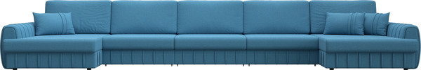 Изображение товара Диван П-образный Лига Диванов Лига-057 НПБ МегаЛонг / 129353 (рогожка Амур 10 голубой)