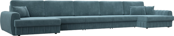 Изображение товара Диван П-образный Лига Диванов Лига-057 НПБ МегаЛонг / 129356 (велюр Seven 113 бирюзовый)