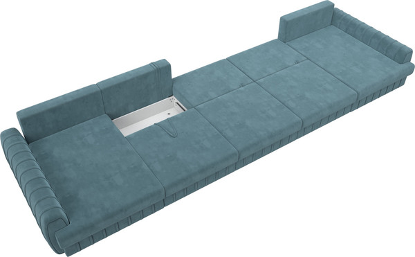 Изображение товара Диван П-образный Лига Диванов Лига-057 НПБ МегаЛонг / 129356 (велюр Seven 113 бирюзовый)