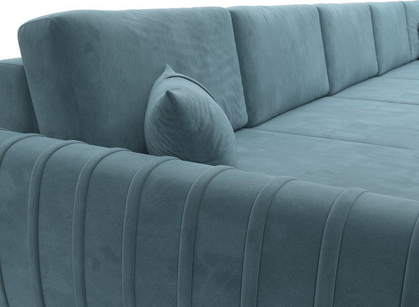 Изображение товара Диван П-образный Лига Диванов Лига-057 НПБ МегаЛонг / 129356 (велюр Seven 113 бирюзовый)