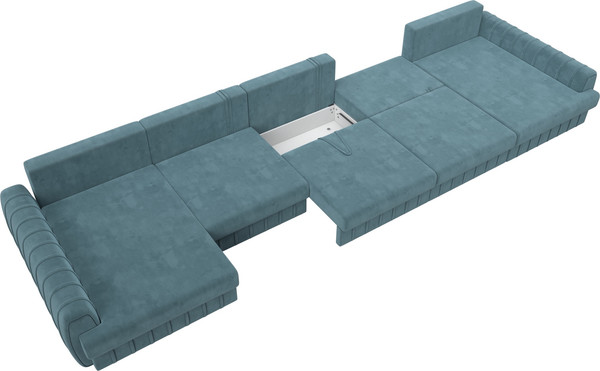 Изображение товара Диван П-образный Лига Диванов Лига-057 НПБ МегаЛонг / 129356 (велюр Seven 113 бирюзовый)
