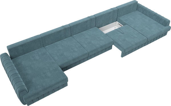 Изображение товара Диван П-образный Лига Диванов Лига-057 НПБ МегаЛонг / 129356 (велюр Seven 113 бирюзовый)