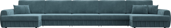 Изображение товара Диван П-образный Лига Диванов Лига-057 НПБ МегаЛонг / 129356 (велюр Seven 113 бирюзовый)