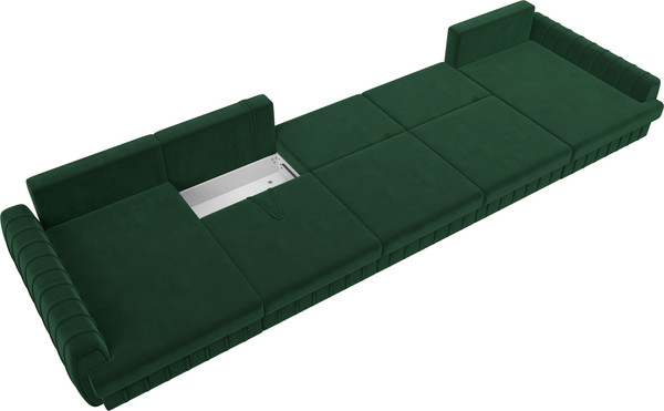 Изображение товара Диван П-образный Лига Диванов Лига-057 НПБ МегаЛонг / 129357 (велюр Seven 626 зеленый)