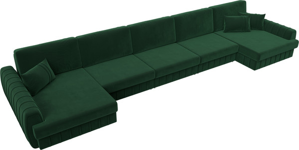 Изображение товара Диван П-образный Лига Диванов Лига-057 НПБ МегаЛонг / 129357 (велюр Seven 626 зеленый)